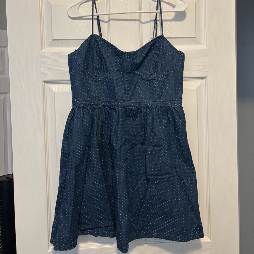 Free People Navy Blue Polka Dot Dress